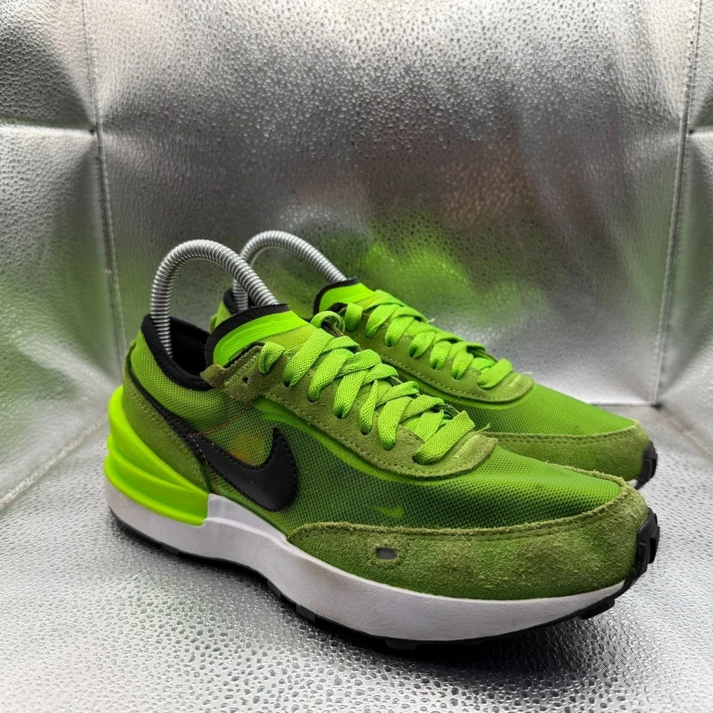Size 4.5Y Nike Waffle One Electric Green GS Low Top Kids Sneakers DC0481-300